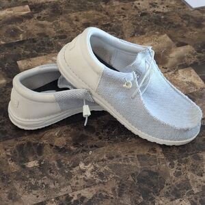 Hey Dude White Slip-On Loafers